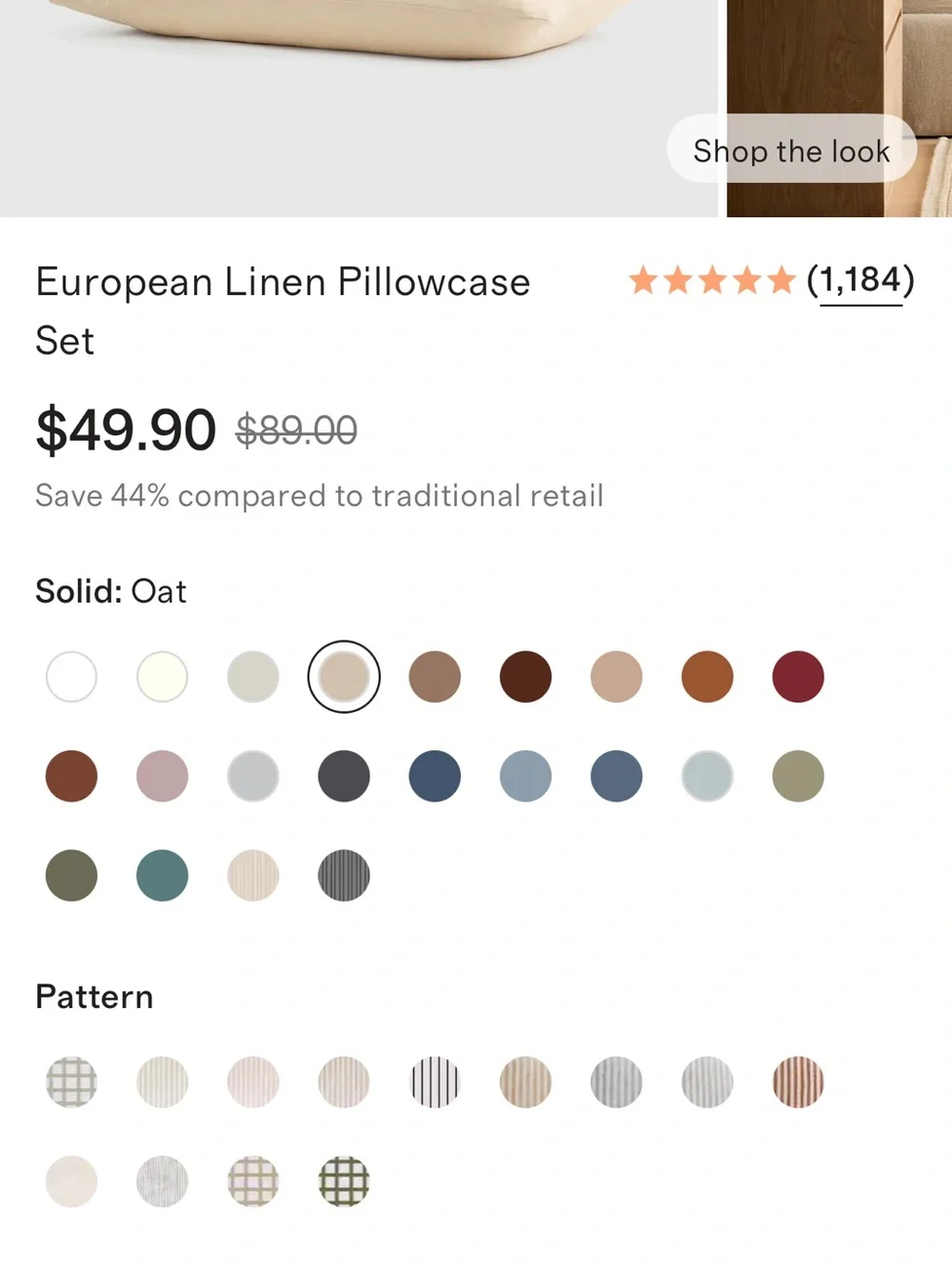New Quince European Oat Linen Pillowcase Set - Retail $50